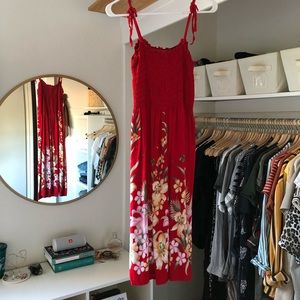 🌺Red Floral Hawaiian Dress